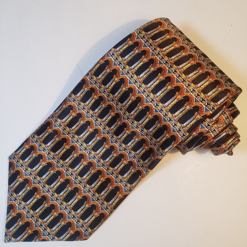 Richel Royal Pillar Pattern Silk Tie Made in Spain